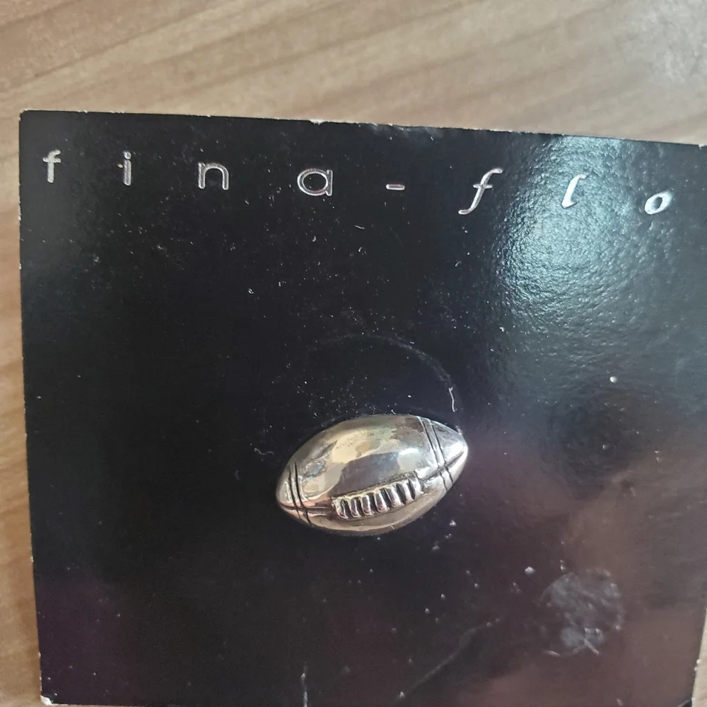 925 Sterling Silver Football Tie Pin Artist Signed